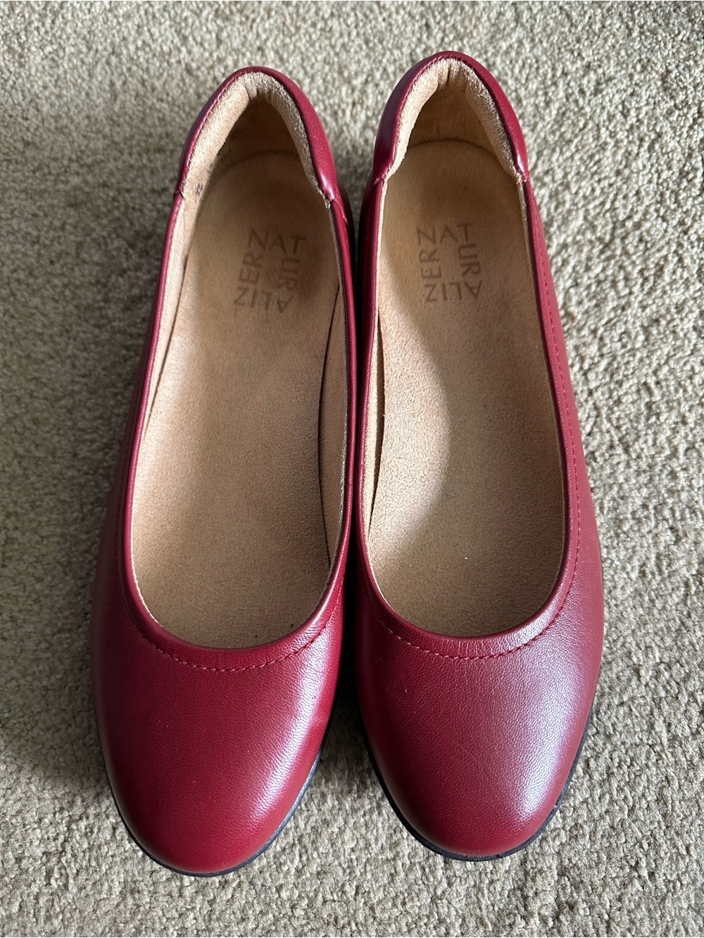 Naturalizer Women's Red Leather Ballet Flats